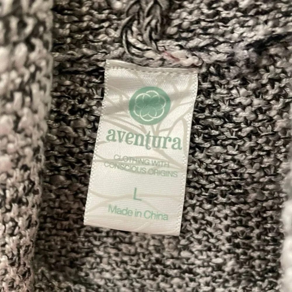 NWT Aventura Belinda L Grey Charcoal Cowl Neck Beautiful Stylish Sweater Tunic